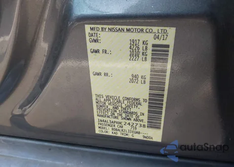 2017 Nissan Altima 2.5 Sl from USA, damaged, VIN 1N4AL3APXHC242738